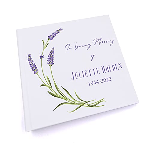 Personalised In Loving Memory Remembrance Photo Album Lavender Flower