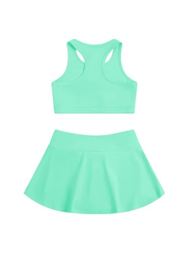Image of SOLY HUX Toddler Girl's 2 Piece Workout Outfits Lightweight Crop Tank Tops and Skort Athletic Set