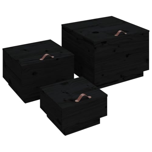 Boîtes de rangement en bois avec couvercle pour optimiser l'espace - 2