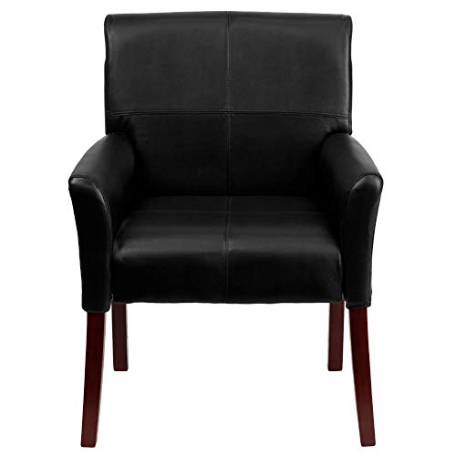 Flash Furniture Taylor Black Leathersoft Executive Side Reception Chair With Mahogany Legs #TOP7