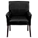 Flash Furniture Taylor LeatherSoft Upholstered Executive Side Reception Chair, Lobby Chair with Cushions and Padded Arms, Black