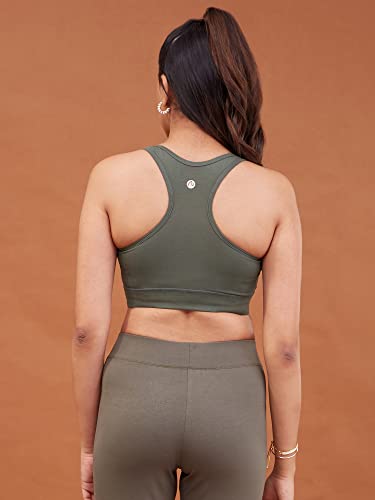 Image of NYKD Women's Everyday Cotton Padded Sports Bra for Gym /Running /Workout Full Support | Removable Pads | Wirefree | Full Coverage | Stretchable - NYK059