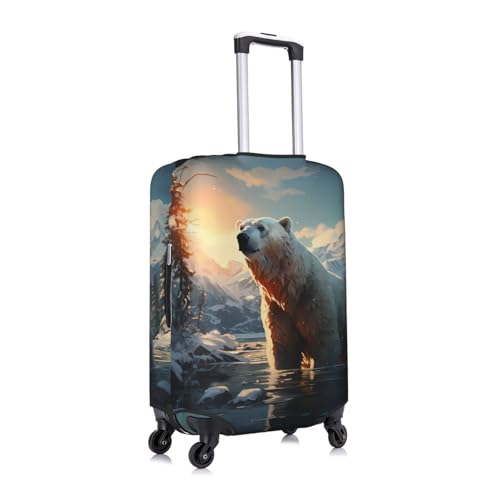 Polar bear in winter Small Luggage Suitcase Cover.The cover does not include the suitcase itself3