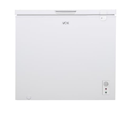 VOK Congelador Horizontal Capacidad 291 L Ancho 112,5 cm - Luz LED, Bloqueo de Seguridad, Autonomía de 25 h, Función Dual, Control Electrónico de Temperatura, Blanco