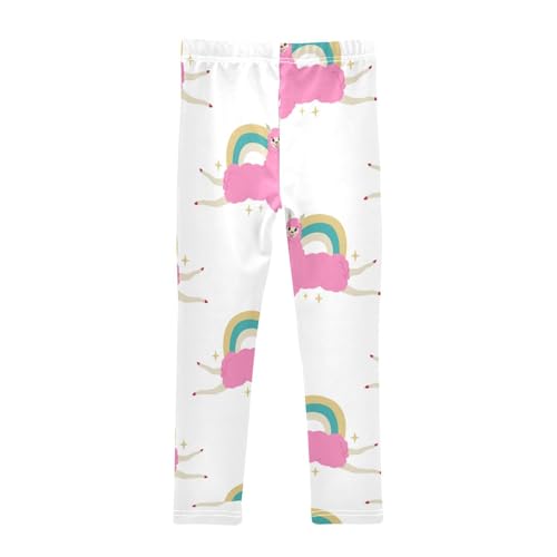 Llama Rainbow Girls Leggings,Workout Leggings for Girls Toddler Athletic Legging Size for 3-10T2