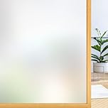 rabbitgoo Window Film Privacy Film for Glass Windows 44.5x200 cm, Frosted Glass Sticker Static Cling without Glue for Bathroom Home Office Matt