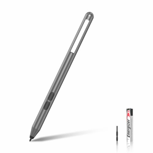 Image of Surface Pro Stylus Pen - Compatible With Surface Book /Laptop /Go /3, Palm Rejection, 1024 Pressure Sensitivity (Grey) | Digital Pen for Surface, Surface Laptop /Book /Go /Studio, Kobo, 1024 Pressure, Precise Drawing & Note-Taking, Two Side Buttons