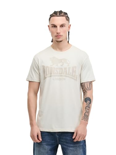 T-Shirt Lonsdale XL Blanc et Sable Idéal pour vos Sorties Décontractées