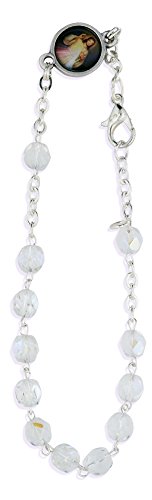 Vatican Imports Crystal One Decade Rosary Bracelet (Crystal)