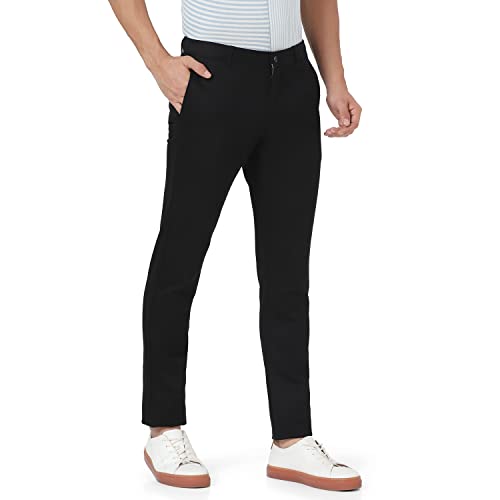 Image of blackberrys Solid Polyester Cotton Slim Fit Mens Work Wear Trousers