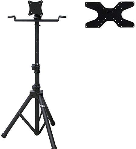 Audio2000'S AST4213 Portable Flat Screen Panel LCD LED TV Monitor Stand with Foldable Tripod Legs, Including a 400 X 200 mm Standard VESA Mounting Plate with M6 Screws