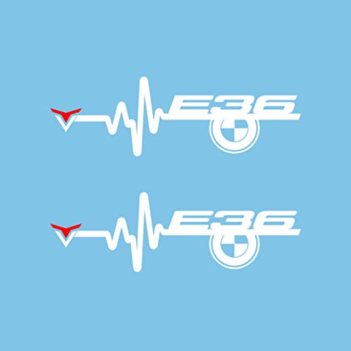 Artstickers 2 Unidades. Pegatina Compatible con Coche BMW E46. para Coche (Blanco) Cover