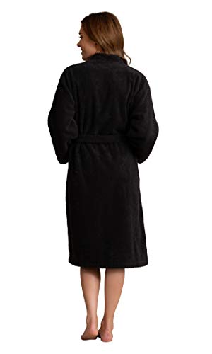 Image of Women's Turkish Terry Kimono Style Bathrobe - 100% Cotton Robe for Women - Comfortable & Absorbent - Soft & Cozy Wear