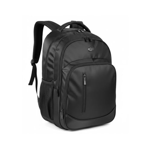 Mochila Executiva Preta para Notebook até 18 Polegadas, 3 Bolsos com Zíper, Design Reforçado e Ergonômico, Ideal para Trabalho, Viagem e Universidade
