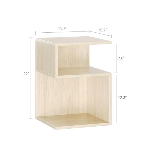 Odika ET-S-BR-81822 Tokyo S Minimalist 3 Tier End Table - Minimalist 3-Tier Wood Nightstand thumb #2