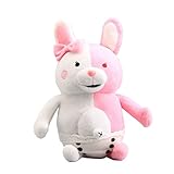 Laruokivi Pink White Rabbit Plush Girls Youth Bunny Pillow Toy Home Decor Adornment Doll for Birthday Party 10''
