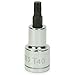 Williams JHW35283 1/2 Drive x T40 Torx Bit Chrome Finish Socket, Chamfered Ends Provides Easy Engagement, Grip Rings Allow For Strong Hold