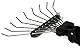KOTARBAU® Robuster Fächerbesen 20 cm aus Metall Verstellbar 25 - 100 mm Minirechen mit 9 Zinken Laubbesen Laubfeger Hand-Fächerbesen Handrechen Rasenrechen Drahthandfeger