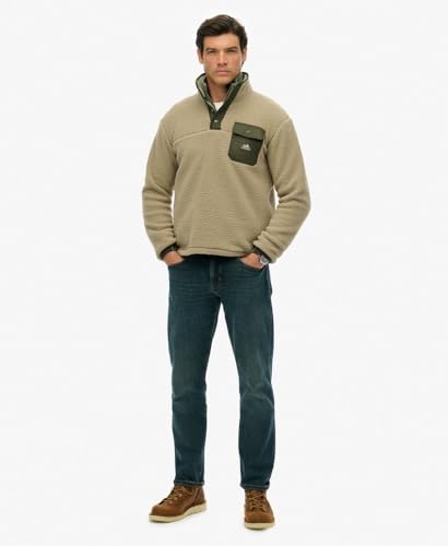 Fleece Sweatshirt With Snap Collar Superdry Fuji - 4