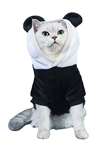 Qwinee Dog Hoodie Pets 3D Ear Design Clothes Cold Weather Sweaters Winter Sweatshirt For Cat Puppy Small Medium Dogs Black And White Xs #TOP10