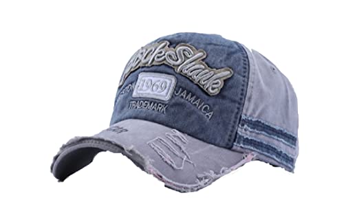 Image of Adjustable Soft Cotton Denim Cap for Men Women Baseball Vintage Washed Distressed Hats Adjustable Stylish Cap Regular Fitted