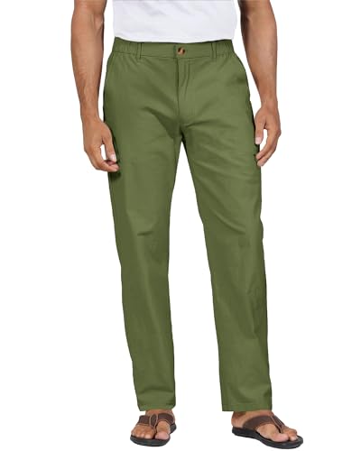 YAOHUOLE Pantalon Yoga Homme Pantalon Léger Taille Elastique Homme Pantalon Vert Armée L