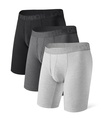 DAVID ARCHY Mens Underwear Boxer Briefs Breathable Soft Moisture-Wicking with Fly Underwear for Men Multipack