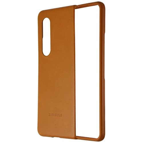 Samsung Galaxy Z Fold 3 Phone Case, Leather Protective Cover, Heavy Duty, Shockproof Smartphone Protector, US Version, Camel,EF-VF926LAEGUS