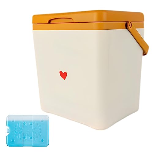PRIMUZ Caja de almacenamiento más fresca, caja grande de hielo de 7 litros, nevera fría de almacenamiento de camping, nevera pequeña, congelador portátil para coche, uso doméstico y exterior
