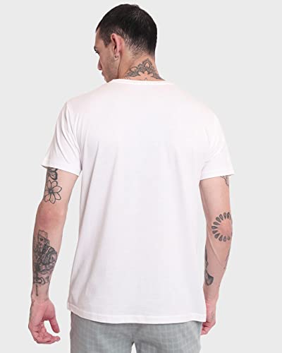 Image of Bewakoof Men's Solid Regular Fit Green Half Sleeve T-Shirt