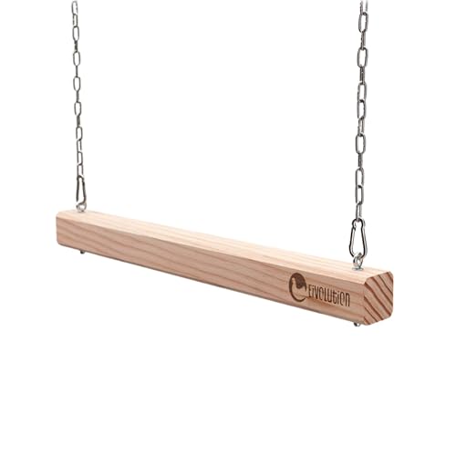 Eivolution Hühnerschaukel - Beste Schreinerqualität - aus Lärche - Massivholz - 40 x 3,6 x 3,6 cm - inkl. Befestigungsmaterial - Für den Außenbereich geeignet - ohne chemischen Holzschutz