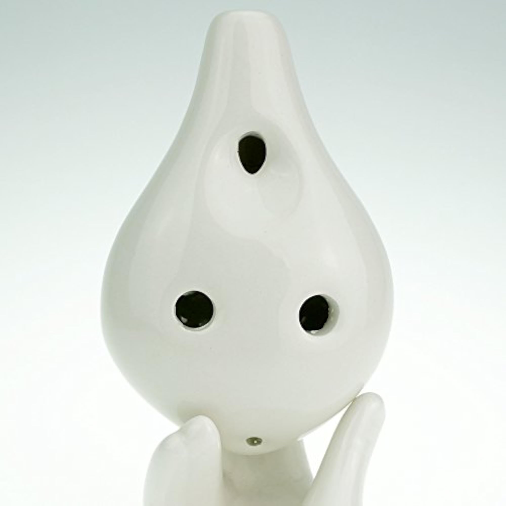Hand Painted Summer Lotus Glazed Ceramic Ocarina, Alto C