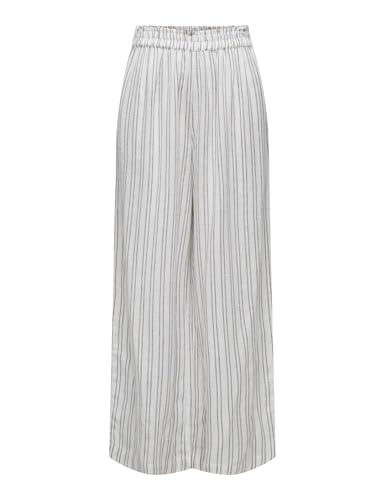 Pantalon en tissu femme stripe pnt noos only en lin taille haute
