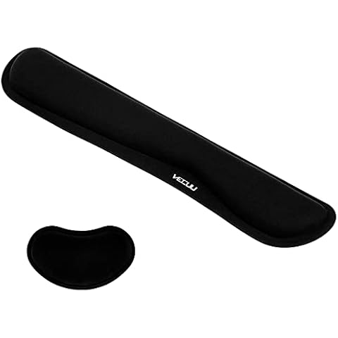 VECUU Keyboard Wrist Rest & Mouse Wrist Rest, Keyboard and Mouse Pad with Ergonomic Raised Memory Foam for Easy Typing & Pain Relief, Wrist Support Pad Set Suit for Computer/Laptop/Working/Gaming Cover
