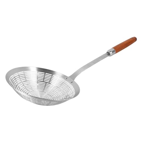 GRIRIW ステンレス防熱大型スロット付きパスタコランダー スムーズハンドル食材水切り用多機能ザルスプーン 家用調理器具