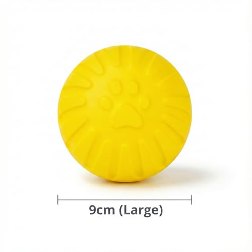 Image of Petarchi Premium RuffFoam Ball Dog Toy | Durable, Non-Toxic | Interactive Floating Pet Toy for Training, Tug Chew, Fetch & Water Play | Improves Dental Health | Indoor & Outdoor Play (Large, 9CM)