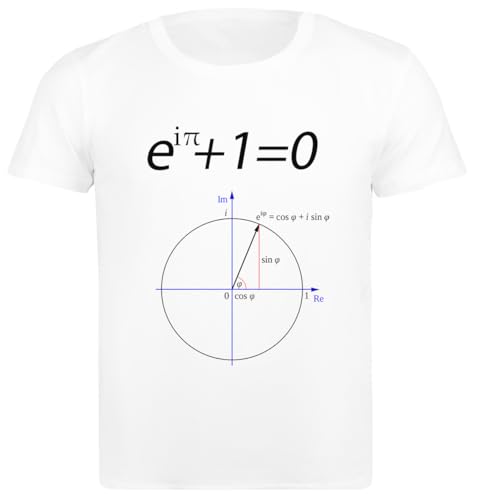 Udaytee Euler's Identity Mathematical Constant T-Shirt Homme Blanc Basique en Coton