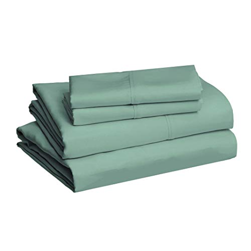Image of Amazon Basics Lightweight Super Soft,Breathable Easy Care Microfiber 4-Piece Bed Sheet Set with 14-Inch Deep Pockets,Queen,Emerald Green,Solid,(Pack of 4)