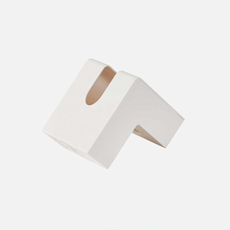 Creative L Shaped Tissue Box Stylish Minimalist Tissue Holder Modern Living Room Paper Towel Dispenser Elegant Tissue Box for Home Decor (Pure White)