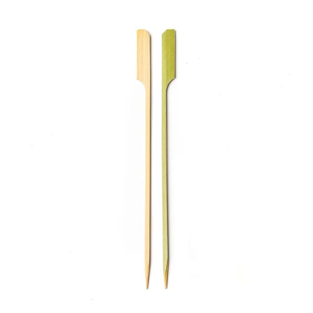 Eco Leaf 500pcs 18cm (7") Bamboo Paddle Skewers, Sturdy Eco-Friendly Disposable Wooden Picks for Burgers Sandwiches, Kebabs