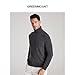 GreenMount Mens 100% Turtleneck Cashmere Sweater Vintage Pullover Long Sleeves Knit Plant Dyeing Warm Soft Darkgray