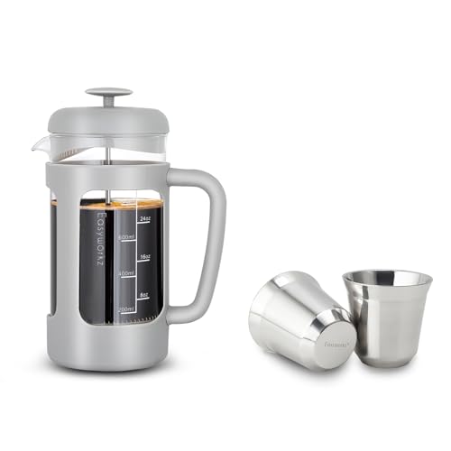 Easyworkz French Press 34 oz Coffee Tea Maker Bundled with Stainless...