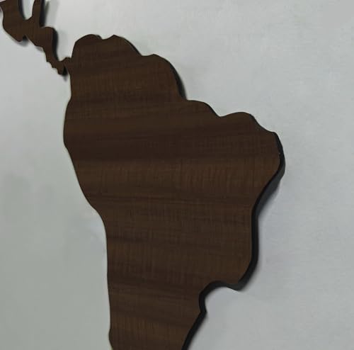 Image of rawpockets - 3D Wooden World Map With Clock Wall Decor | Wall Art, Wall Hangings & Gift | Travel Map | Living Room & Bedroom Wall | Working Space - Red Wood Color - Small Size (110 X 65 CM)