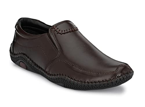 MACTREE Men's Genuine Leather Formal Slip On Shoes