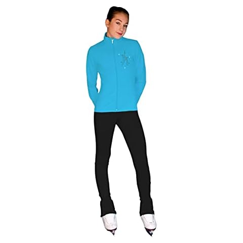 ChloeNoel JT811 Solid Fleece Fitted Elite Jacket w/ Mini Skating Crystals Combination - Blue Cover