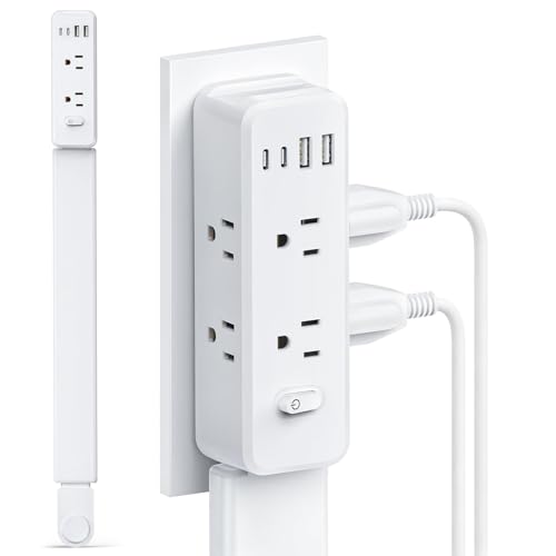 Extensión ZLOKLA OE-L0121 con 6 tomas y 4 puertos USB (2 USB-C), base extensible 22-35" con rotación de 360° miniatura 1