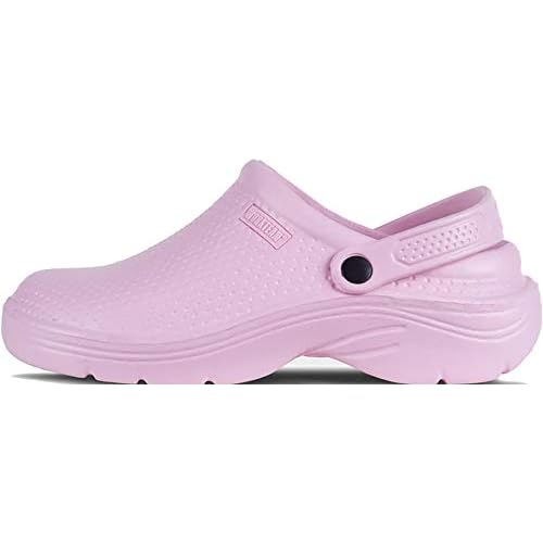 Work Team Zueco Sanitario EVA, Ultraligero, con Plantilla Ergonómica. Anatómico, con Cámara ortopédica, Suave para los pies. Unisex Rosa Claro 36/37