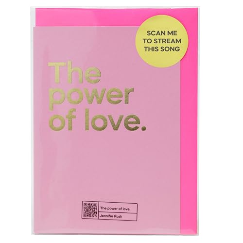 Say It With Songs Greeting Card - The Power Of Love - Jennifer Rush - Scan QR Code and Play on Spotify, YouTube or Amazon Music – Birthday, Anniversary, Valentines, Mother’s/Father’s Day.
