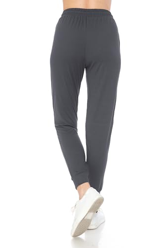 Leggings Depot JGA128-CHARCOAL-LARGE Womens Relaxed Fit Jogger Pants thumb #2