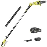 SEYVUM Pole Saw Cordless 8-Inch for Tree Trimming, 15-FT Max Reach, Auto Oiling, Multi-Angle, Telescoping Tool-Less Electric Pole Saw, Tree Trimmer with Battery & Charger